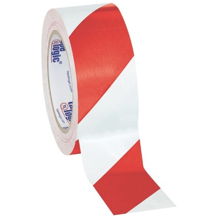 Tape Logic 2'' x 36 yds. Red/White Tape Logic Striped Vinyl Safety Tape, 24PK BUY00019986